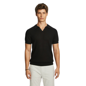 Polo en tricot pour homme Rhodes, manches courtes, coton premium, texture lisse, coupe ajustée, décontracté, élégant, vêtements d'été respirants, vente en gros - Product Image 6