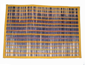 Natural Handwoven Stripe Design Bamboo Retro <b>Rectangle</b> Handmade Reusable Dining Table Mat <b>Placemat</b> - Product Image 2