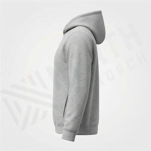 Sweat-shirt d'hiver personnalisé épais avec impression 3D en mousse et broderie, nouveau design tendance, coupe à bords bruts, couleur unie personnalisable - Product Image 3