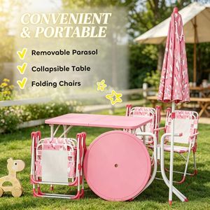 Set Tavolo e Sedie Pieghevoli per Bambini da Esterno - Product Image 6