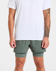 Pantalones Cortos Deportivos para Hombre de Primera Calidad, Ligeros, Color Verde Sólido, de Secado Rápido, Cintura Elástica, Tejido de Punto, Cortos, Estilo Urbano, MOQ Bajo - Product Image 4