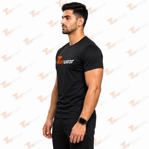 Nuevo diseño personalizado para hombres, ropa deportiva para gimnasio, Camiseta ajustada de algodón para entrenamiento, ajuste con motivo muscular, camiseta de gimnasio personalizable para hombres - Product Image 3