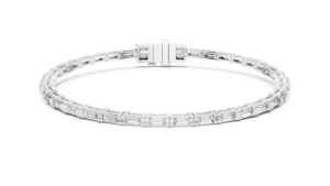 SATVIK RATNA NOUVEAU DESIGN Bracelet tendance en or 10K/14K avec diamant de laboratoire taille baguette certifié IGI, unisexe - Product Image 4