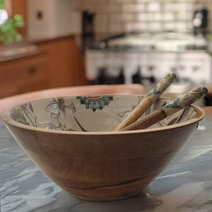 ชามเสิร์ฟอาหารไม้สำหรับตกแต่งบ้านและงานแต่งงานชามอาหารอเนกประสงค์พร้อมพิมพ์เคลือบโดย fwe - Product Image 5