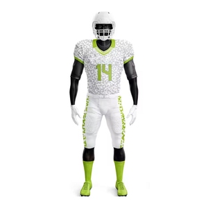 Ensemble de maillot et pantalon de football américain personnalisé pour homme, rouge et noir, col en V, sans manches, respirant, en mesh, imprimé par sublimation, extensible - Product Image 6