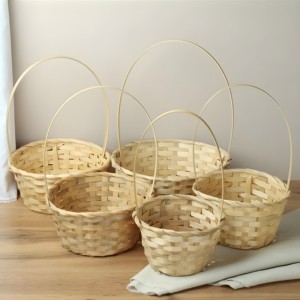Panier de fille de fleur blanche prix le moins cher paniers en bambou en gros pour mariage des meilleurs fabricants du Vietnam - Product Image 6