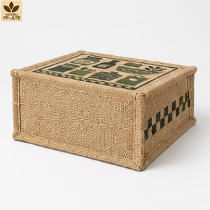 Sac de courses en jute naturel laminé, sac de courses pour la vente au détail, 28x23x10 cm, logo personnalisé, vente en gros, OEM, marque privée, modèle MY-JT-04 - Product Image 4
