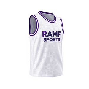 Maillot de basket personnalisé, dernier design, sans manches, tissu respirant, grande taille, anti-transpiration, antibactérien, 100% polyester - Product Image 5