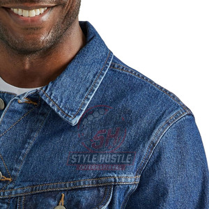 Veste en jean pour homme à col rabattu, couleur et taille personnalisées, grande taille, respirante, légère, pour l'hiver, à usage extérieur - Product Image 3
