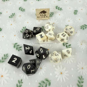 En vrac Vintage Viking Buffalo Horn & Bone Dice Set White Bone DnD Dice Set Ethically Sourced Natural Bone RPG Accessoires - Product Image 4