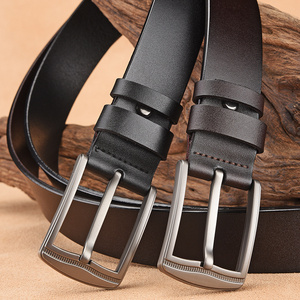 Cinturón Casual con Hebilla de Pin, Cinturones de Cuero Genuino al por Mayor, Cinturón de Cuero con Logotipo Personalizado para Hombre - Product Image 5
