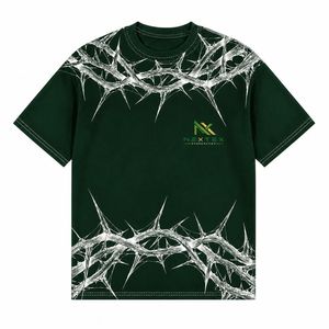 Custom Crown of Thorns Print T-<b>Shirt</b> Men <b>Gothic</b> Streetwear Graphic Tee Edgy Oversized Top - Product Image 4