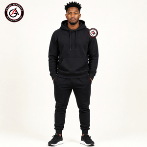 Sudadera con Capucha de Forro Polar Negro para Hombre, Corte Regular, Color Sólido, Logotipo Frontal, Ropa Casual de Invierno, Resistente al Viento y Transpirable, Marca GEEK APPARELS - Product Image 4