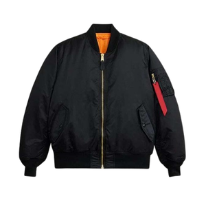 Veste de pilote coupe-vent noire pour homme, veste bomber en nylon imperméable pour l'extérieur, hiver - Product Image 1