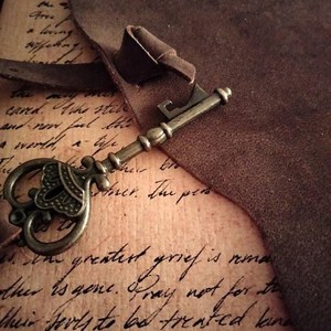 A5 Rustic <b>Leather</b> Journal with Brass Key | Vintage Paper <b>Diary</b> - Product Image 5