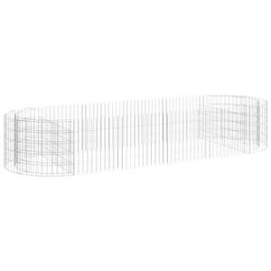 Grandes jardinières surélevées en gabion, robustes, en fer galvanisé argenté - Product Image 2