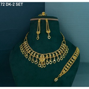 Luxurious High End Middle East Bridal Jewelry <b>Set</b> Fashion Gold Plated Designer Necklace and <b>Bracelet</b> <b>Set</b> Woman Necklace Jewelry - Product Image 4