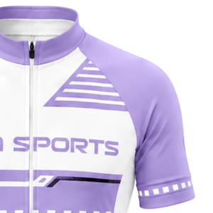 Maillot de Ciclismo Blanco Lavanda de Manga Corta con Cremallera Completa, Secado Rápido, Transpirable, para Bicicleta de Carretera, Ligero, Ropa Deportiva de Entrenamiento - Product Image 4