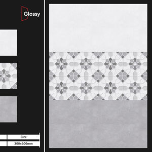 Azulejos de Pared de Cerámica Brillante de Diseño, 30x60 cm, 300x600 mm, Decoración de Pared Interior Contemporánea para Baños y Cocinas Elegantes - Product Image 1