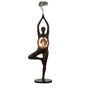 Custom Metal Yoga Sculpture Wholesale Abstract Metal Yoga Pose Figurine Decorative <b>Gold</b> <b>Statues</b> for Hotel Living Room Desktop - Product Image 3