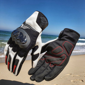 Gants de moto unisexes pour l'extérieur, en polyester et nylon, à cinq doigts, avec fermeture auto-agrippante, imperméables, respirants, protection de la paume, plage - Product Image 5