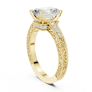 Bague de fiançailles en diamant cultivé en laboratoire, diamant blanc solitaire, bijoux de mariée pour femmes - Product Image 4