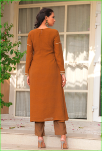 Ensemble Kurta brodé Mustard Rani Haar - Product Image 2
