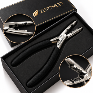 Pinzas Profesionales para Extensiones de Cabello con Mordazas Dentadas Multifunción, Herramienta de Acero Inoxidable para Extensiones de Cabello para Uso en Salón |   Zetomed - Product Image 2