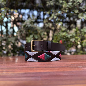 Ceinture Polo en Cuir de Buffle avec Boucle à Ardillon en Alliage de Zinc, Finition Artisanale au Fil Ciré Recyclé, Traitement Chimique Italien, Largeur 35MM, Personnalisable - Product Image 1