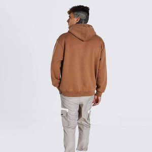 Custom <b>Men's</b> Oversized Brown Hoodie Streetwear Cotton Heavyweight Drop Shoulder Pullover Blank <b>Plain</b> Sweatshirt <b>Men</b> <b>Hoodies</b> - Product Image 3