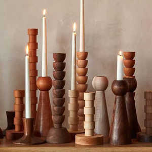 UNIVERSAL OVERSEAS UO-WCS-0011 <b>Large</b> Modern Art Unique Wooden <b>Candle</b> Stand Handmade Pillar Holder Custom Design for Home - Product Image 6