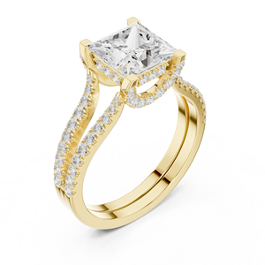 Anillos de Boda Clásicos de Dos Piezas, Oro Sólido de 14K, Diamante Cultivado en Laboratorio IGI de Corte Princesa de 1.5 CT, Regalo de Aniversario - Product Image 4