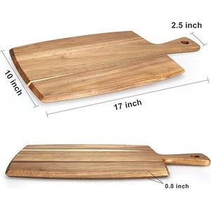 Planche à découper en bois d'acacia de qualité supérieure avec poignée, planches à découper pour le pain, la viande, les fruits, le fromage - Blocs à découper en bois élégants - Product Image 2