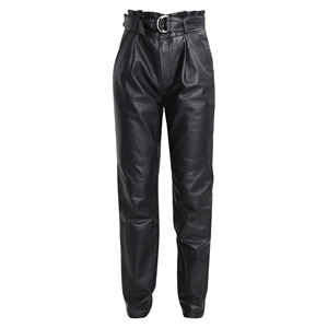 Pantalones de Cuero de Alta Calidad para Mujer, Estilo Hip Hop, Pantalones Cargo Anchos y Sexys, Impermeables, con Logotipo Cuto, Hechos en Pakistán - Product Image 4