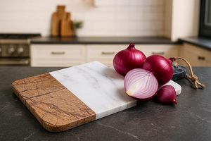 Tabla de cortar de mármol de piedra natural para una preparación de alimentos saludable, que proporciona una superficie no porosa e higiénica. - Product Image 5