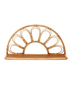 Estante de Exhibición Infantil de Ratán Ecológico, Diseño de Sol, Estante de Almacenamiento de Pared para Cuarto de Niños, Hecho a Mano, Natural, Venta al Por Mayor - Product Image 1