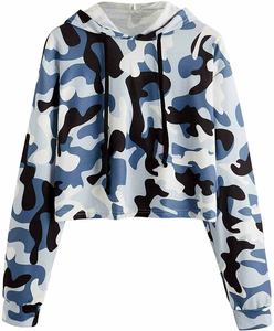 Sweatshirts à capuche courts à manches longues à carreaux sublimés pour enfants et filles, dernière mode hiver, avec design OEM personnalisé pour femmes - Product Image 2