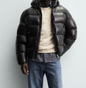 Puffer Lining Customized Hooded <b>Patchwork</b> <b>Jacket</b> Lightweight Streetwear Autumn Windbreaker Bomber <b>Jacket</b> Zipper Breathable - Product Image 4