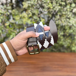 Cinturón de Polo de Cuero de Búfalo con Hilo Encerado, Hebilla de Aleación de Zinc, Color Personalizado, Unisex, Acabado a Mano, Calidad Premium, Duradero, 35MM - Product Image 4