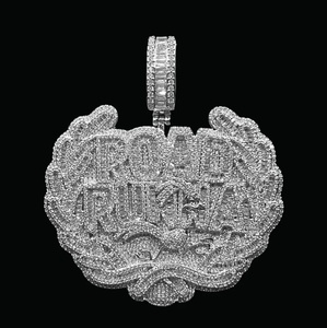 Collier pendentif Around The World, chaîne en alliage plaqué rhodium, zircone cubique, bijoux unisexes hip hop - Product Image 2