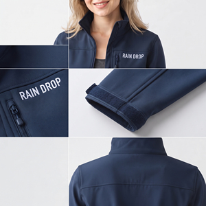 Veste softshell imperméable personnalisée à col montant pour l'entraînement, la randonnée et le camping en plein air pour femmes - Product Image 6