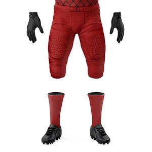 Ensemble d'uniformes de football américain sublimés sur mesure, maillot et pantalon d'équipe, tissu résistant, respirant et anti-humidité, vêtements de jeu personnalisables - Product Image 6