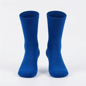 Blue Crew <b>Socks</b> Solid Color Knitted Breathable Casual Daily Wear Adults Regular Style - Product Image 1