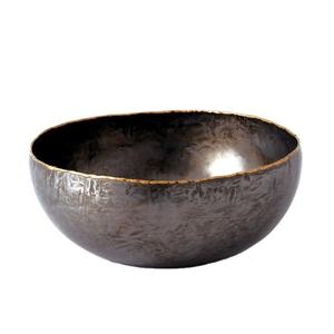 Bol à fruits en métal et fer à bordure en laiton antique noir fait à la main plat en résine de haute stabilité décor d'hôtel à la maison écologique personnalisé - Product Image 1