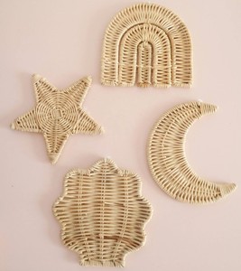 Décoration murale en rotin tressé en forme d'animal pour coin bébé, style bohème, suspendue, sûre pour les enfants - Product Image 4