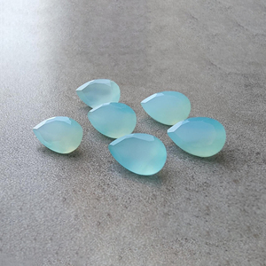 Calcedonia Aqua Natural, Corte Facetado en Forma de Pera, Gema Calibrada Suelta para Joyería - Product Image 2