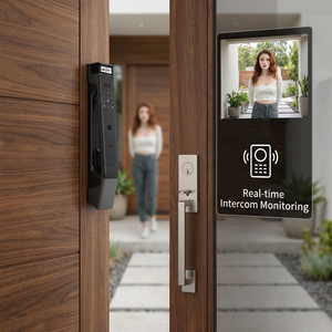 Nueva Cerradura Inteligente Tuya con Cámara de Videoportero, Identificación Facial, Huella Dactilar, Contraseñ<span class=keywords><strong>a</strong></span>, Tarjeta RFID, Acceso para Puertas de Aluminio/Acero, Seguridad para el Hogar con Aplicación - Product Image 3