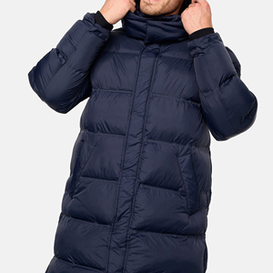 Veste d'hiver décontractée pour homme, à capuche, rembourrée de duvet, coupe-vent, avec fermeture éclair et poches latérales - Product Image 2
