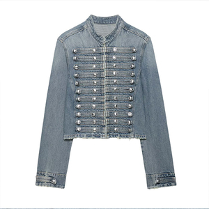 2026 New Arrivals Stylish <b>Lightweight</b> Button Embellished <b>Denim</b> Bomber <b>Jacket</b> Vintage-Inspired Casual Winter Women's Outerwear - Product Image 1