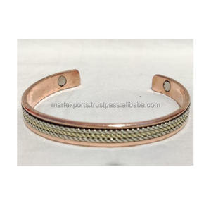 Pulsera de Cobre Puro con Baño de Cobre Antiguo para Hombre y Mujer, Hecha a Mano, Tradicional, Abierta, Estilo Rústico, Moderna, para Uso Diario - Product Image 5